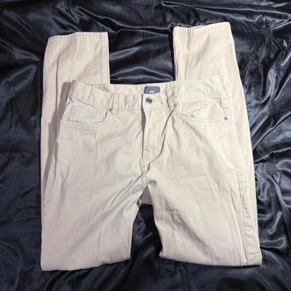 H&M slim fit beige chino pants